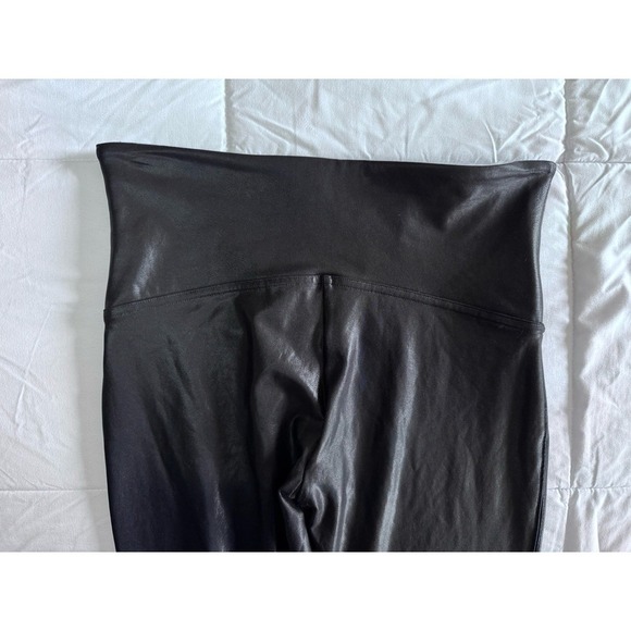 Spanx Black Faux Leather Spandex Leggings, Size XL, Stretchy Black 27" EUC - Picture 7 of 12